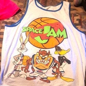 Mens vintage space jam tank top size large